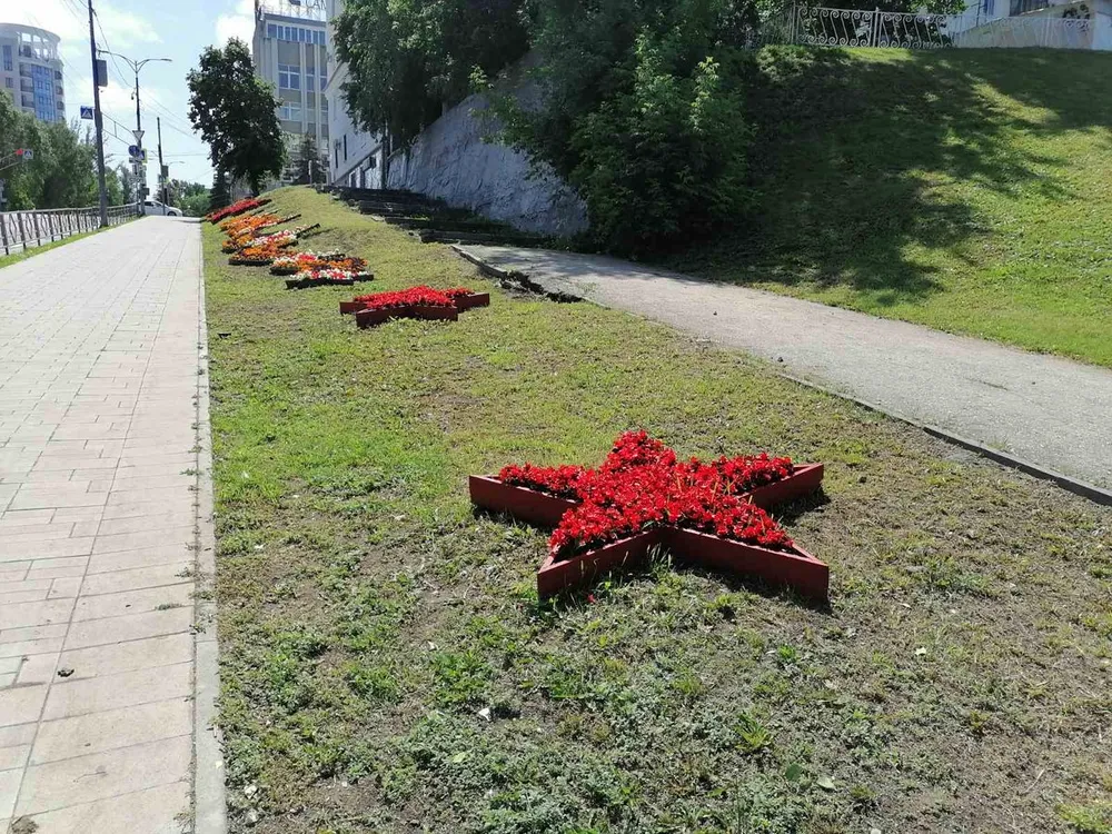 Самарский парк Победы клумбы